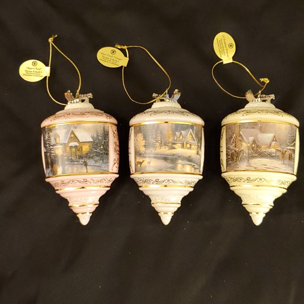 Thomas Kinkade Heirloom Glass Ornaments ser#68414